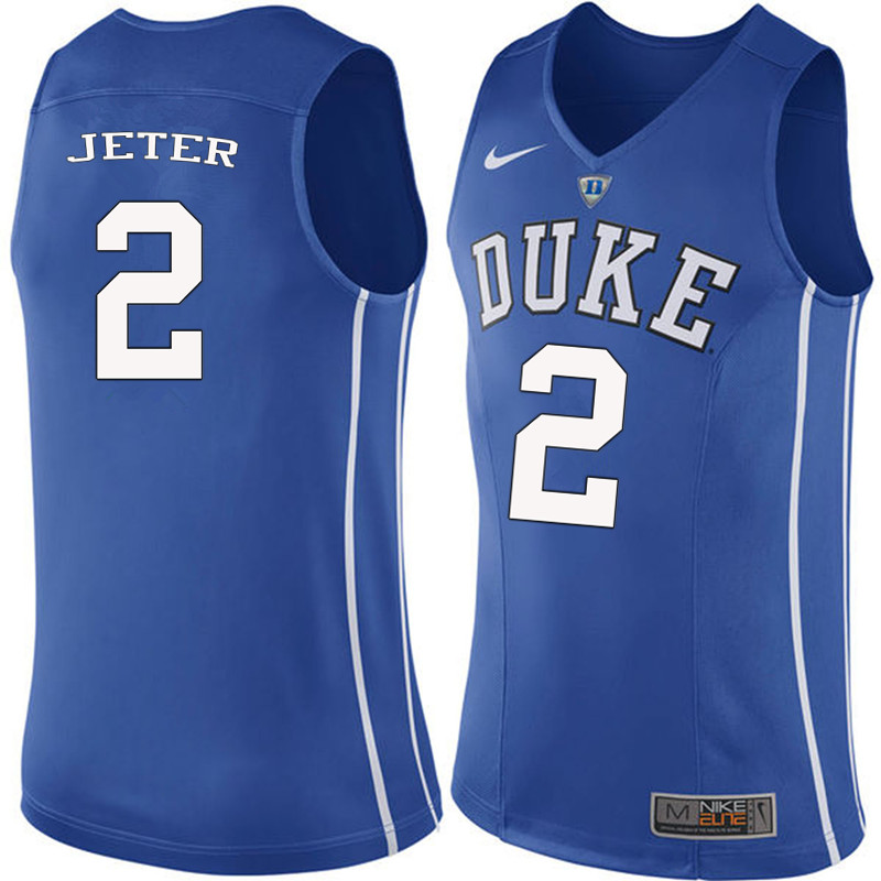 Duke Blue Devils #2 Chase Jeter College Basketball Jerseys-Blue